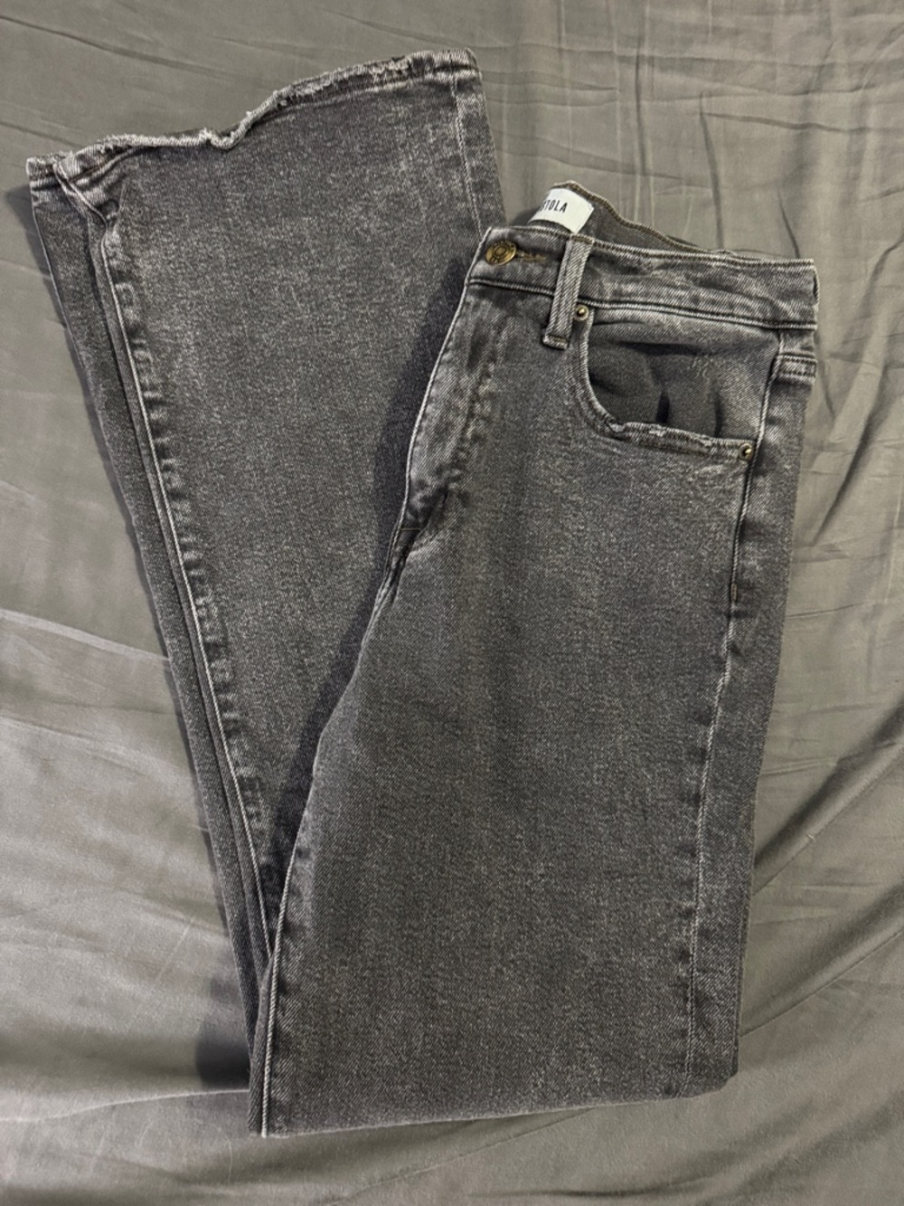 pistola Gray Washed Flare Jeans